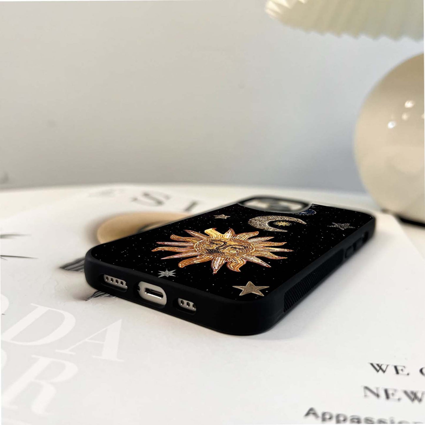 Starlit Golden Crescent Glass Case