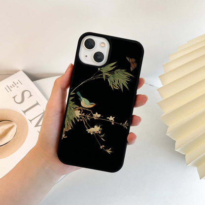 Midnight Whisper Bird Glass Case