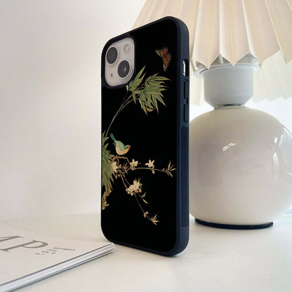 Midnight Whisper Bird Glass Case