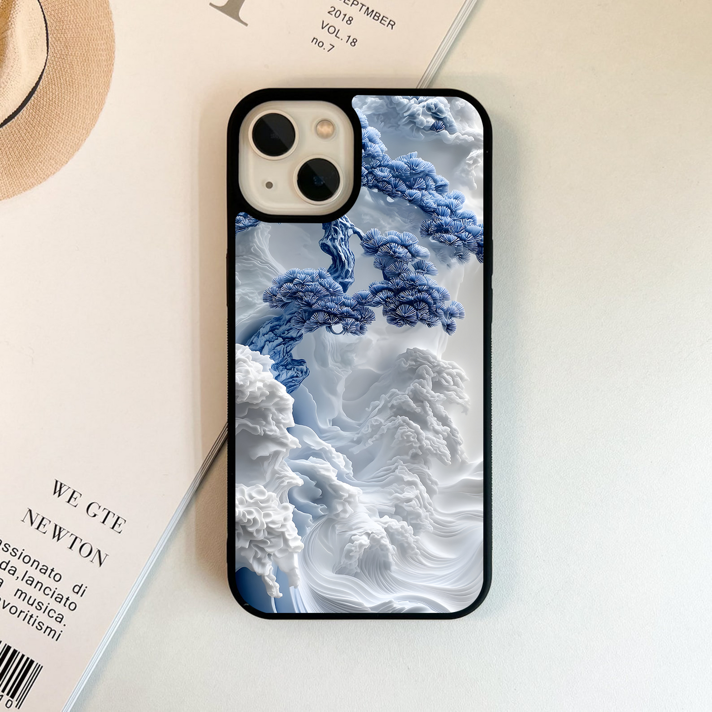 Frozen Pine Waves Glass Case