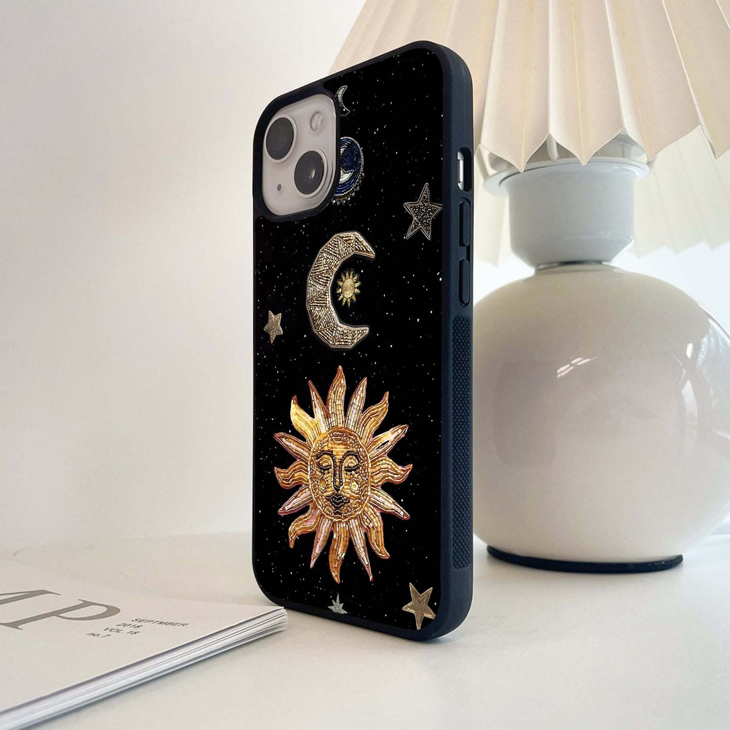 Starlit Golden Crescent Glass Case