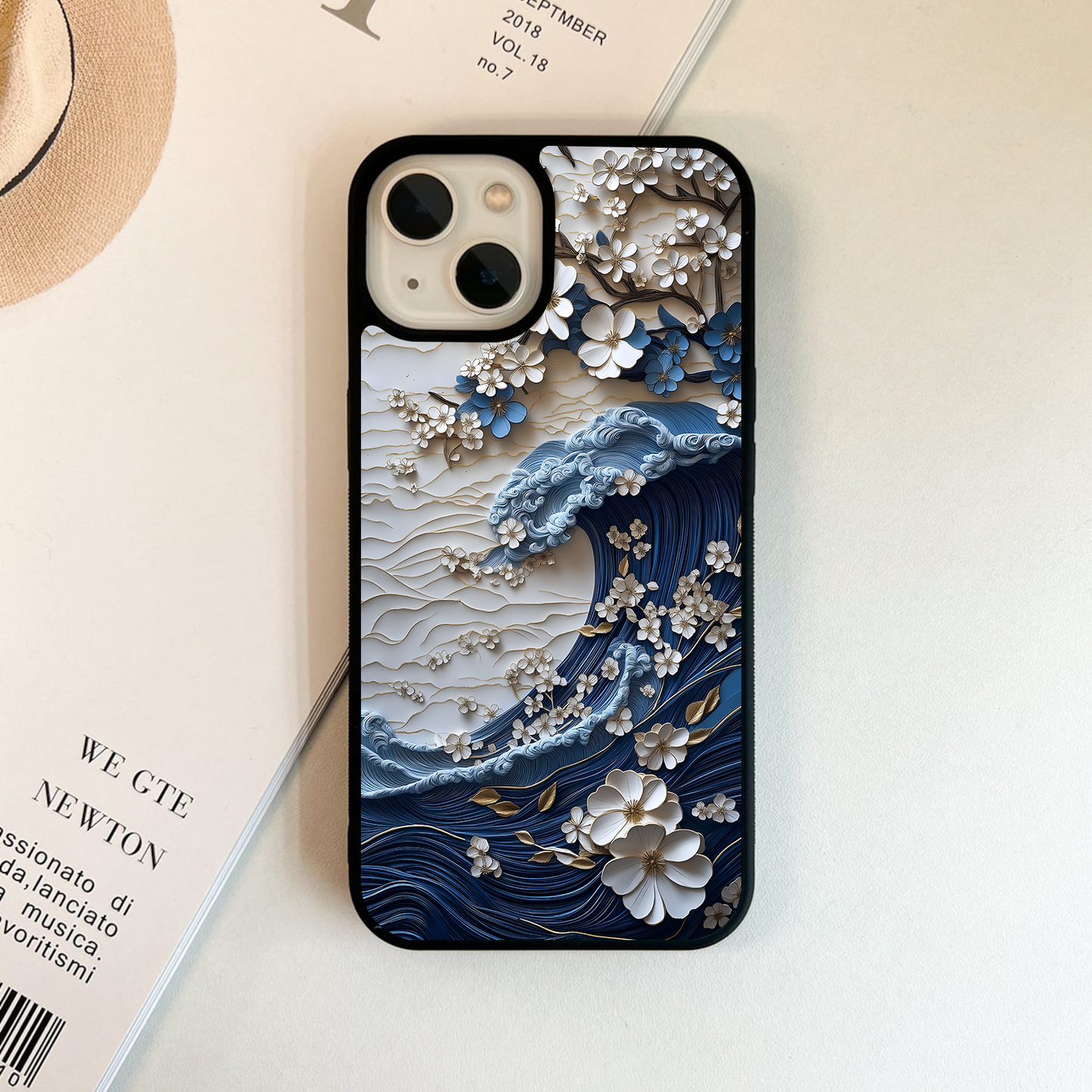 Floral Wave Origami Glass Case