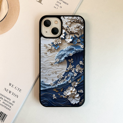 Floral Wave Origami Glass Case