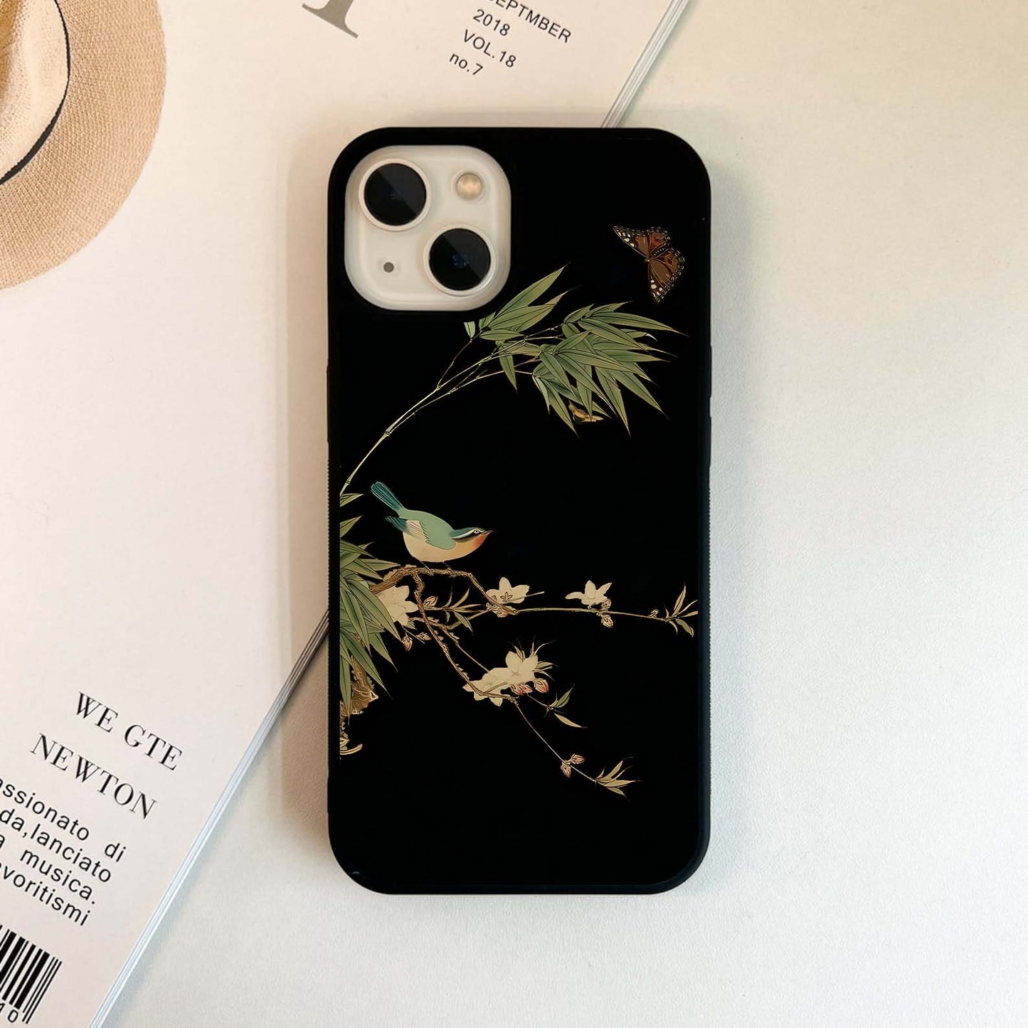 Midnight Whisper Bird Glass Case