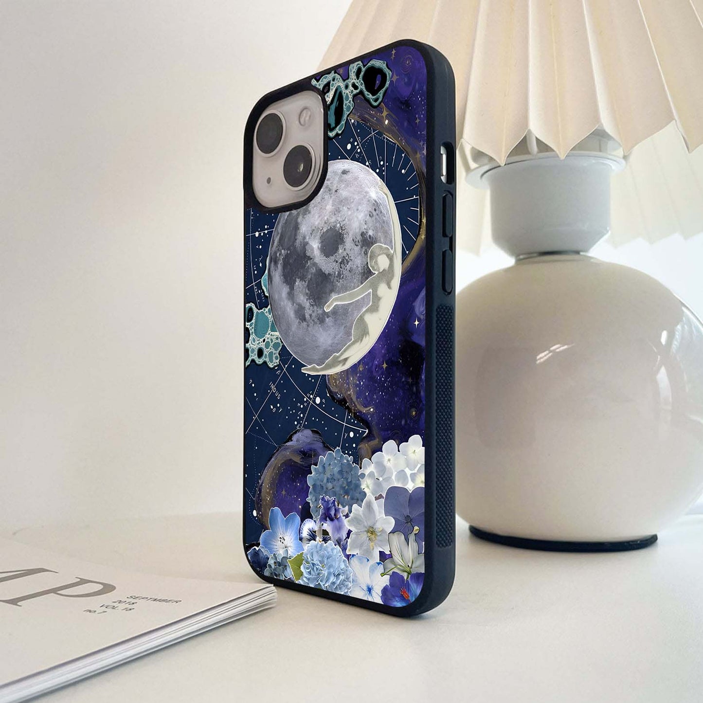 Moonlit Floral Harmony Glass Case