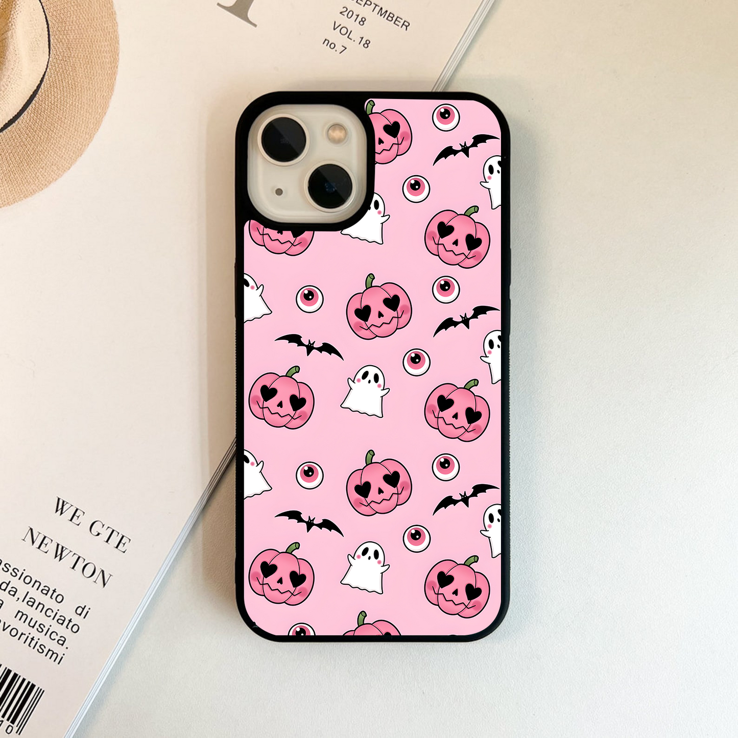 Pumpkin Heart Ghost Glass Case