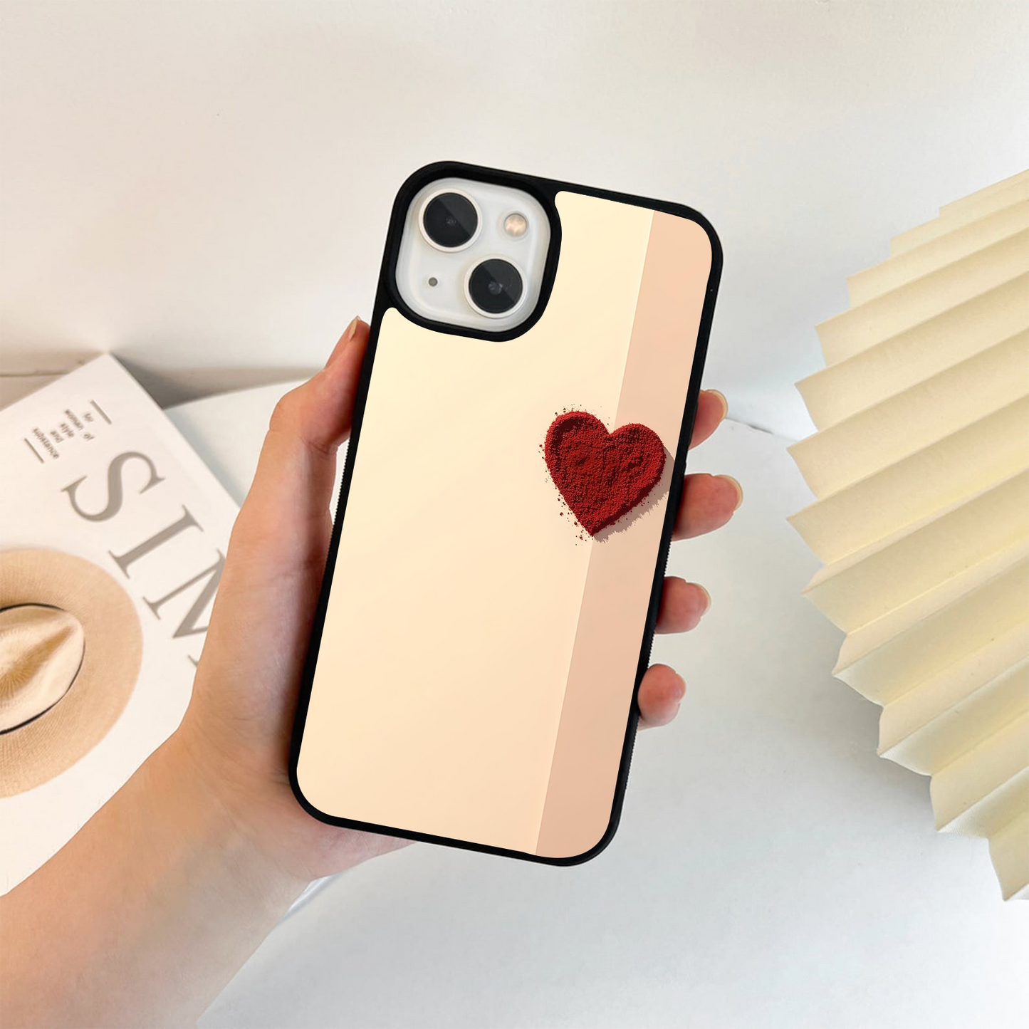 Red Velevet Heart Glass Case