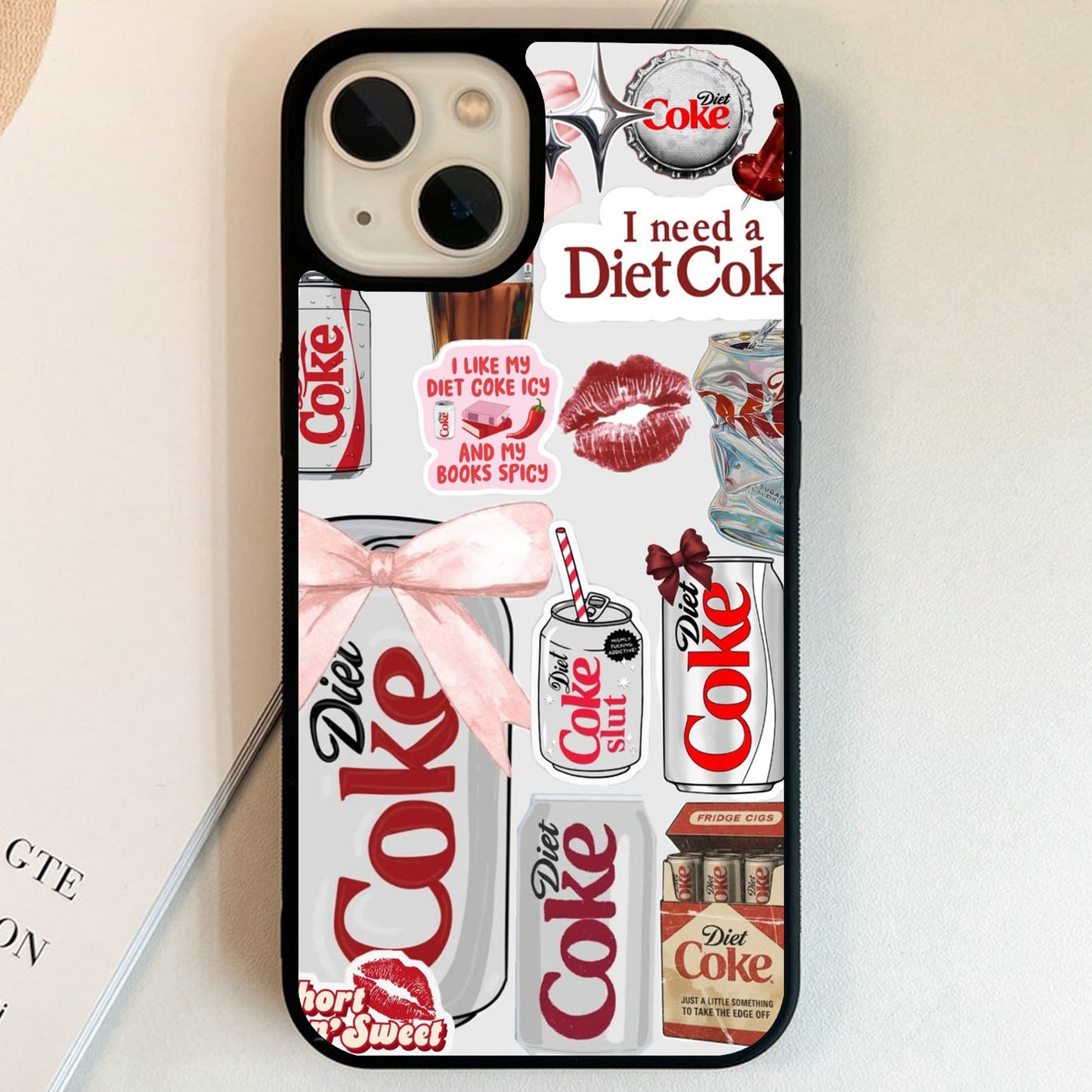 Diet Coke Girly Stickers Glass Case