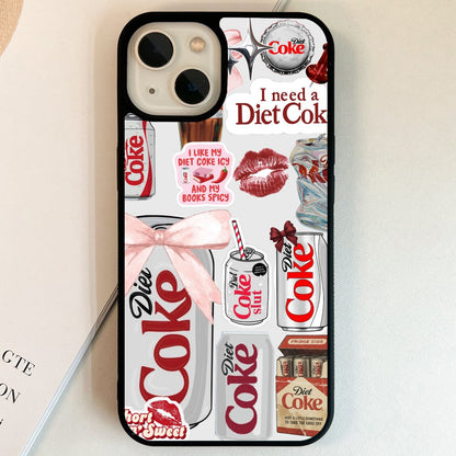 Diet Coke Girly Stickers Glass Case