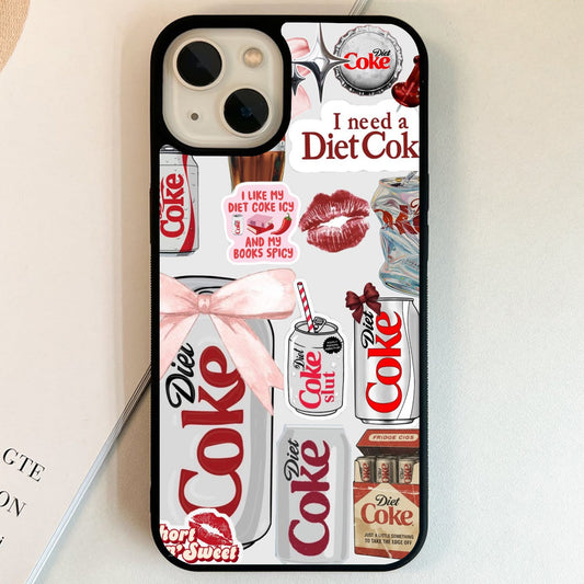 Diet Coke Girly Stickers Glass Case