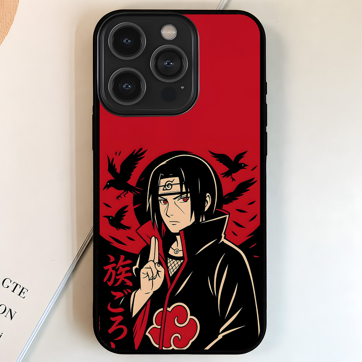 Naruto Itachi Crows Glass Case
