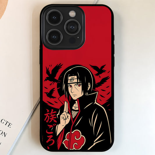 Naruto Itachi Crows Glass Case