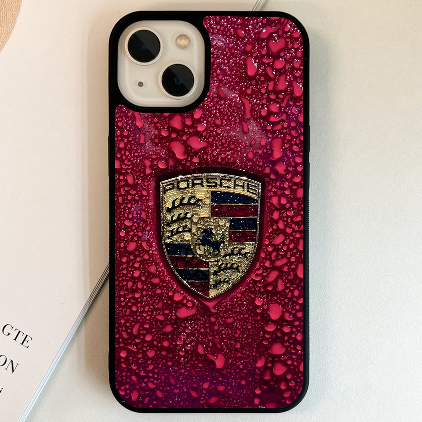 Porsche Crimson Rain Glass Case