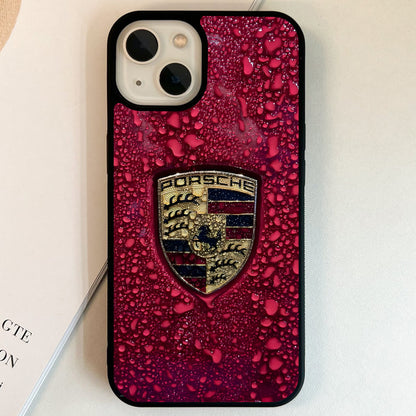 Porsche Crimson Rain Glass Case