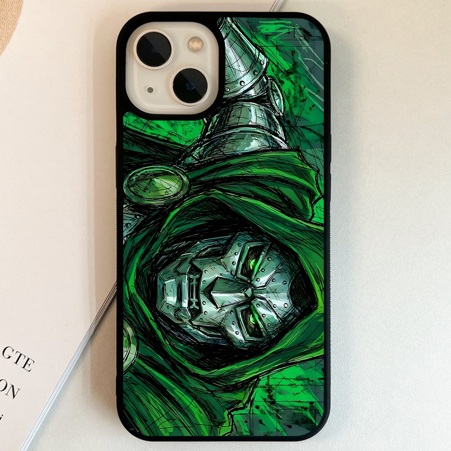 Doctor Doom Sketch Art Glass Case