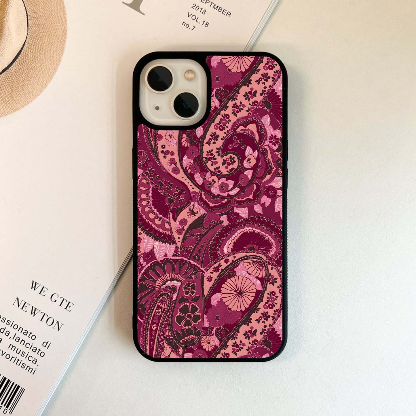 Crimson Paisley Garden Glass Case