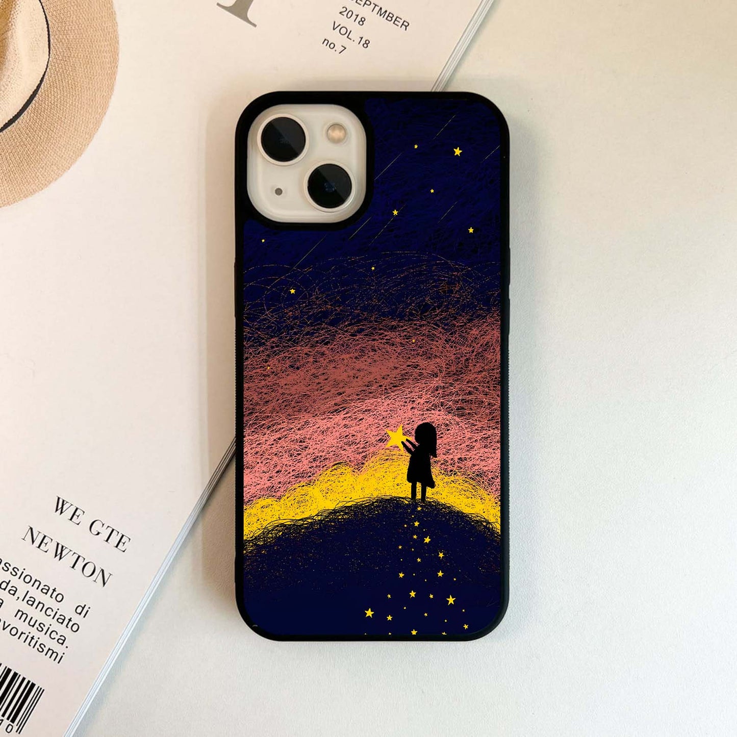 Girl Chasing Stars Glass Case