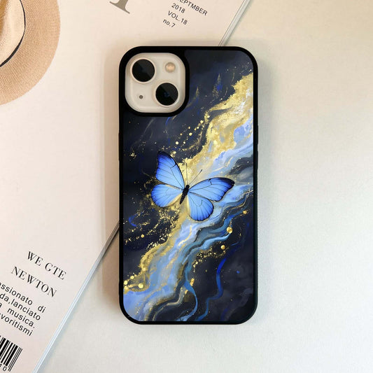 Blue Drift Butterfly Glass Case
