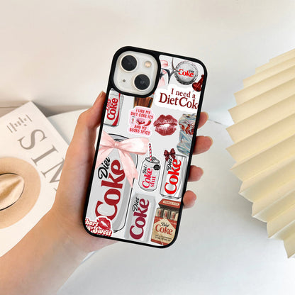 Diet Coke Girly Stickers Glass Case