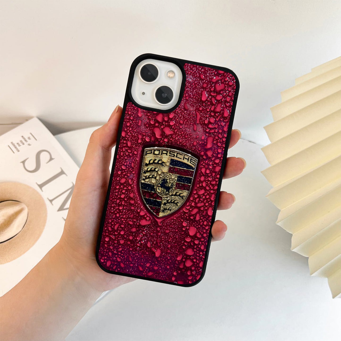 Porsche Crimson Rain Glass Case