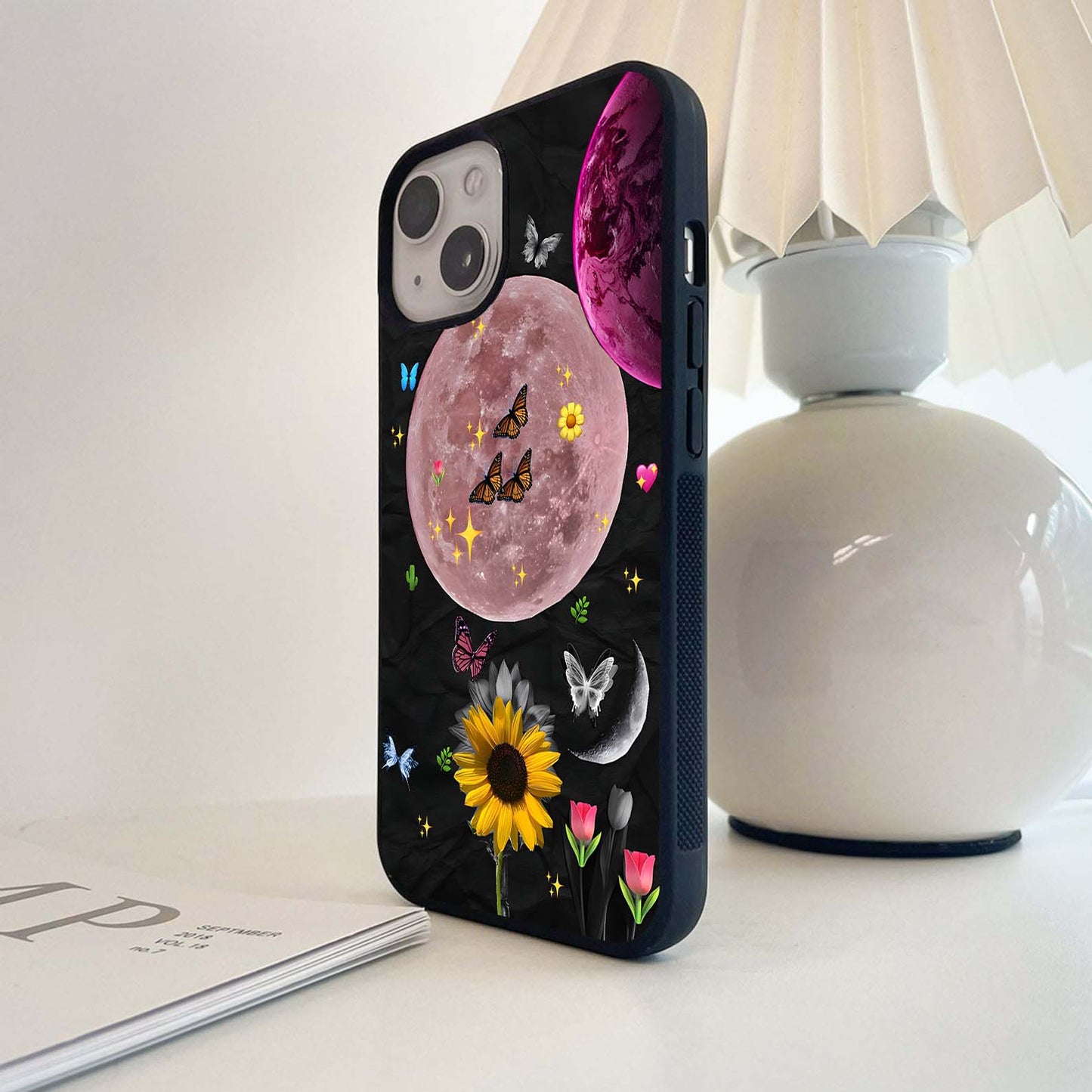 Butterflies Moon Magic Glass Case