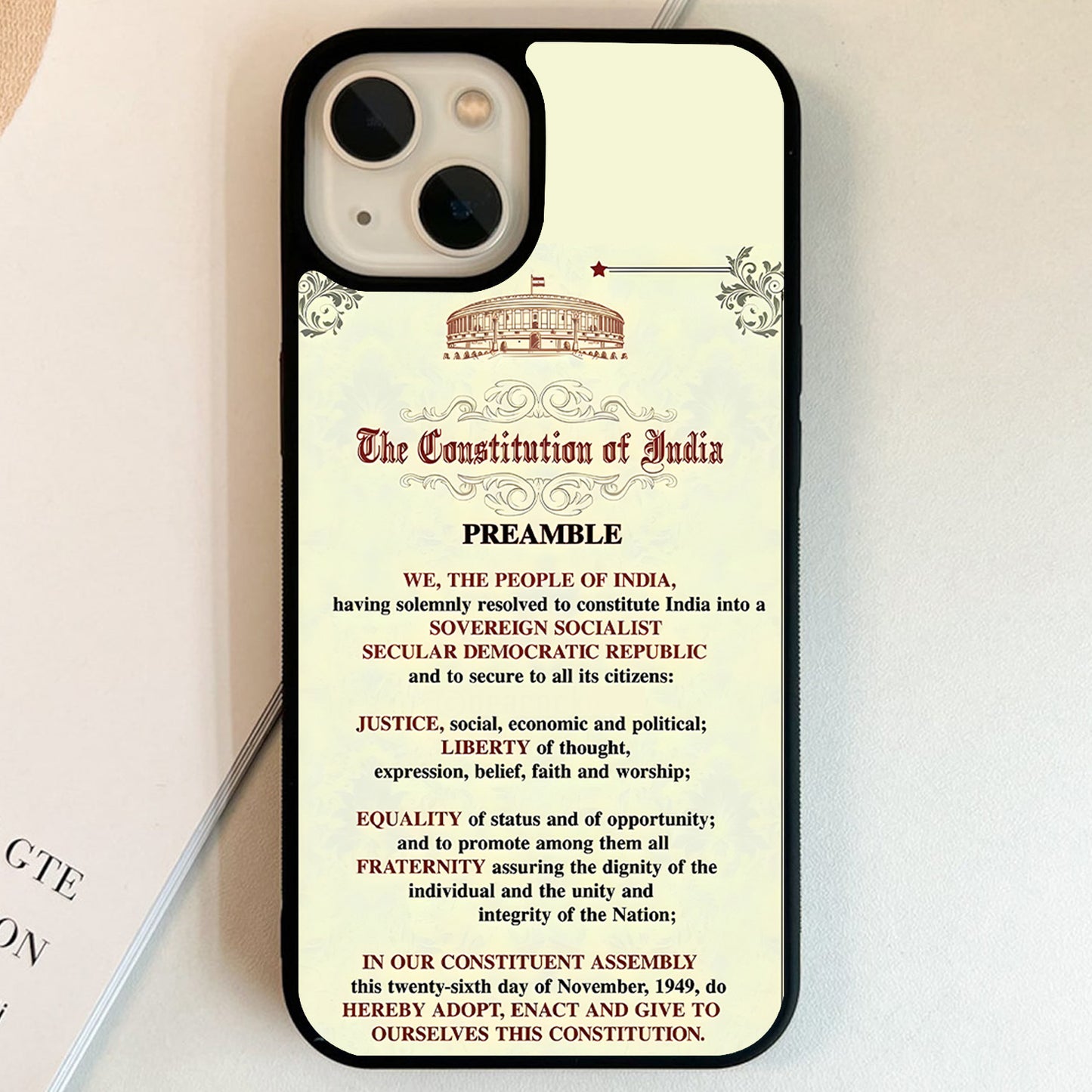 Constitution Of India Glass Case