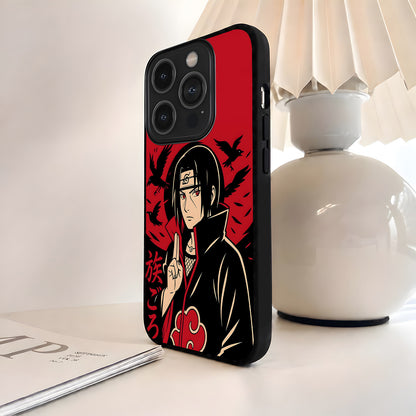 Naruto Itachi Crows Glass Case