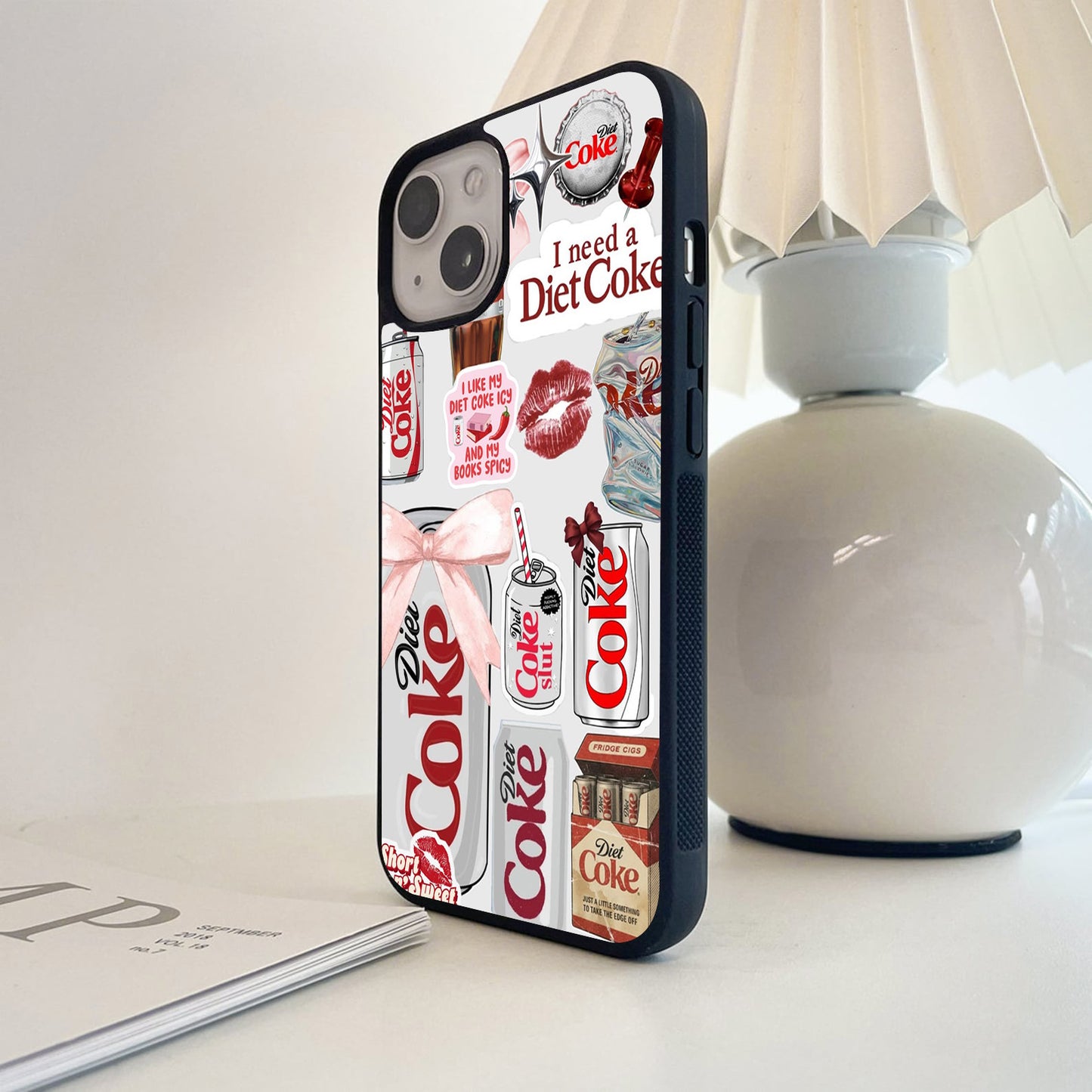 Diet Coke Girly Stickers Glass Case