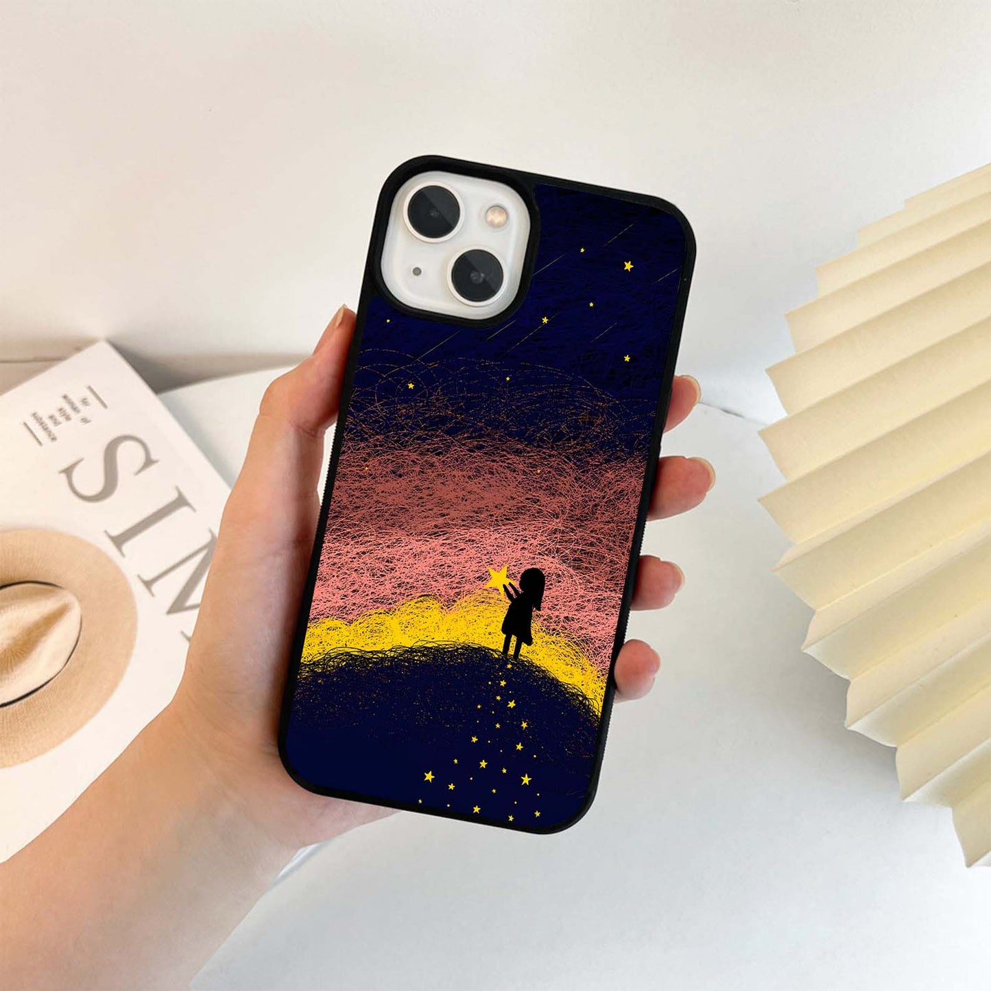 Girl Chasing Stars Glass Case