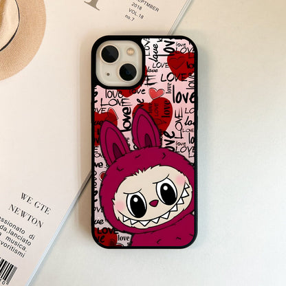 Pink Aesthetic Labubu Glass Case