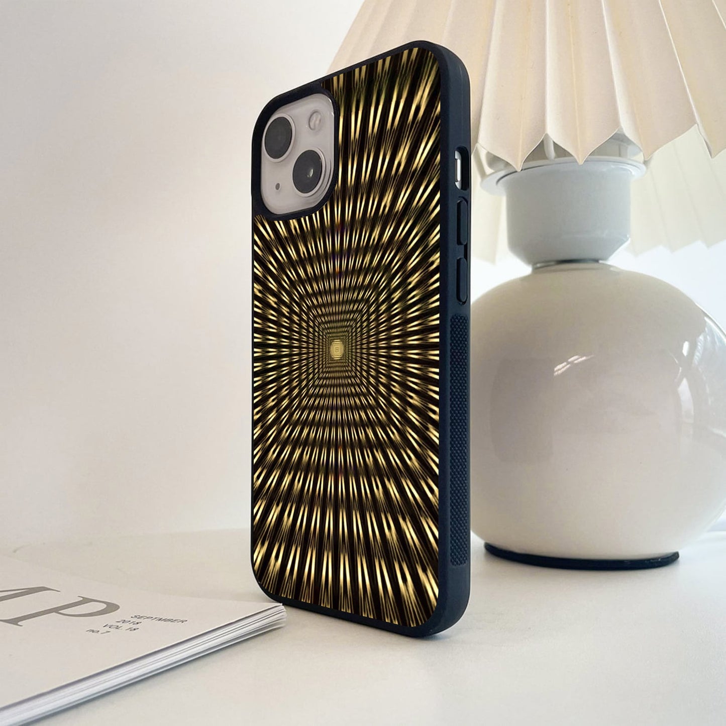 Golden Infinity Tunnel Glass Case