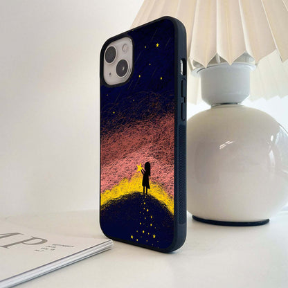 Girl Chasing Stars Glass Case