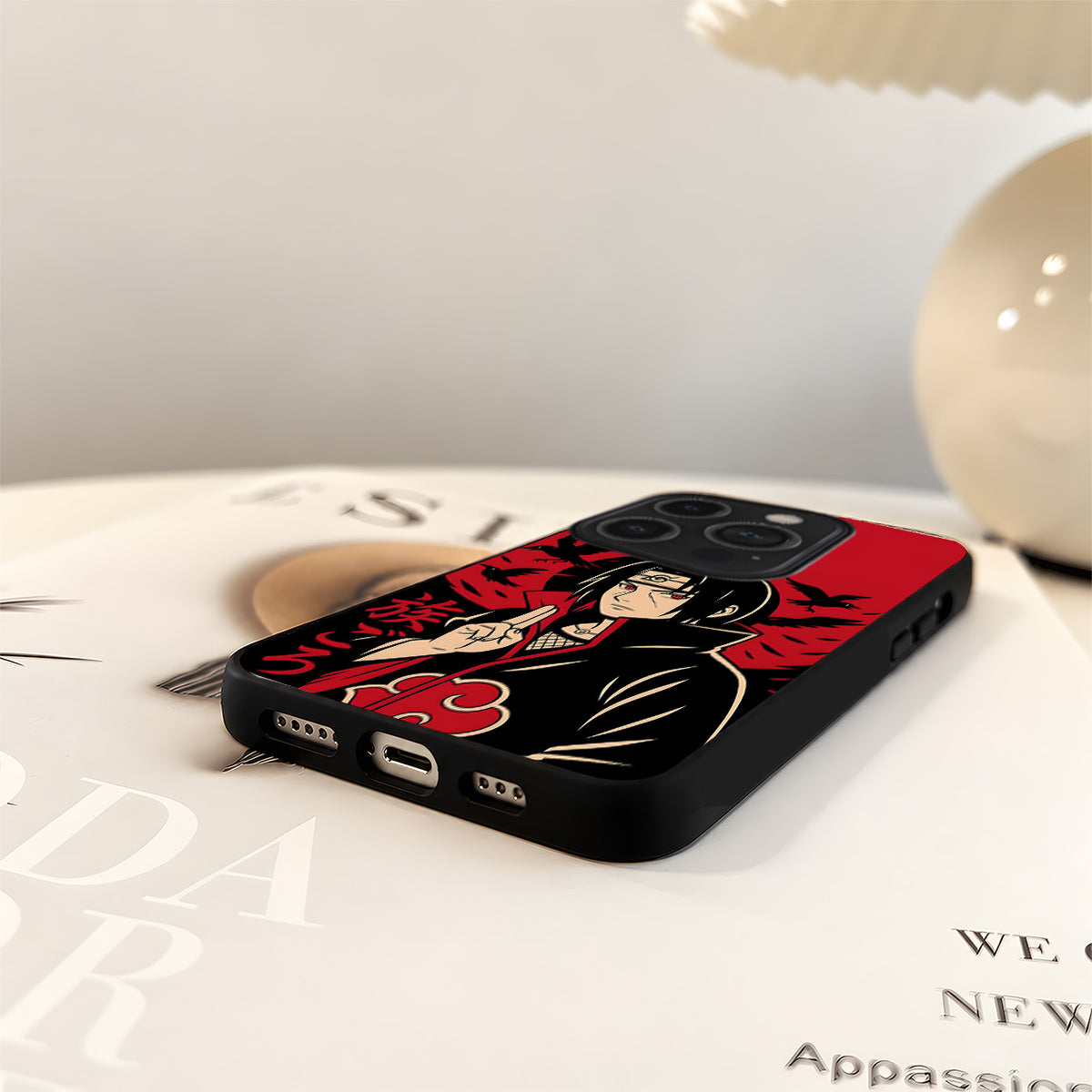 Naruto Itachi Crows Glass Case