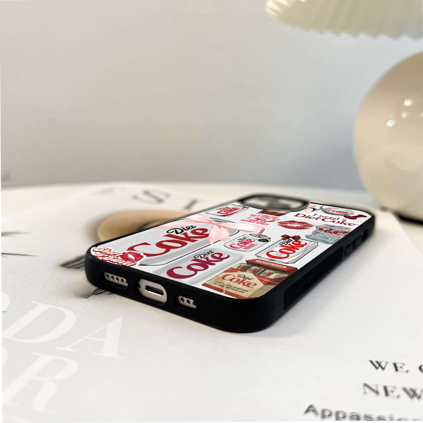 Diet Coke Girly Stickers Glass Case