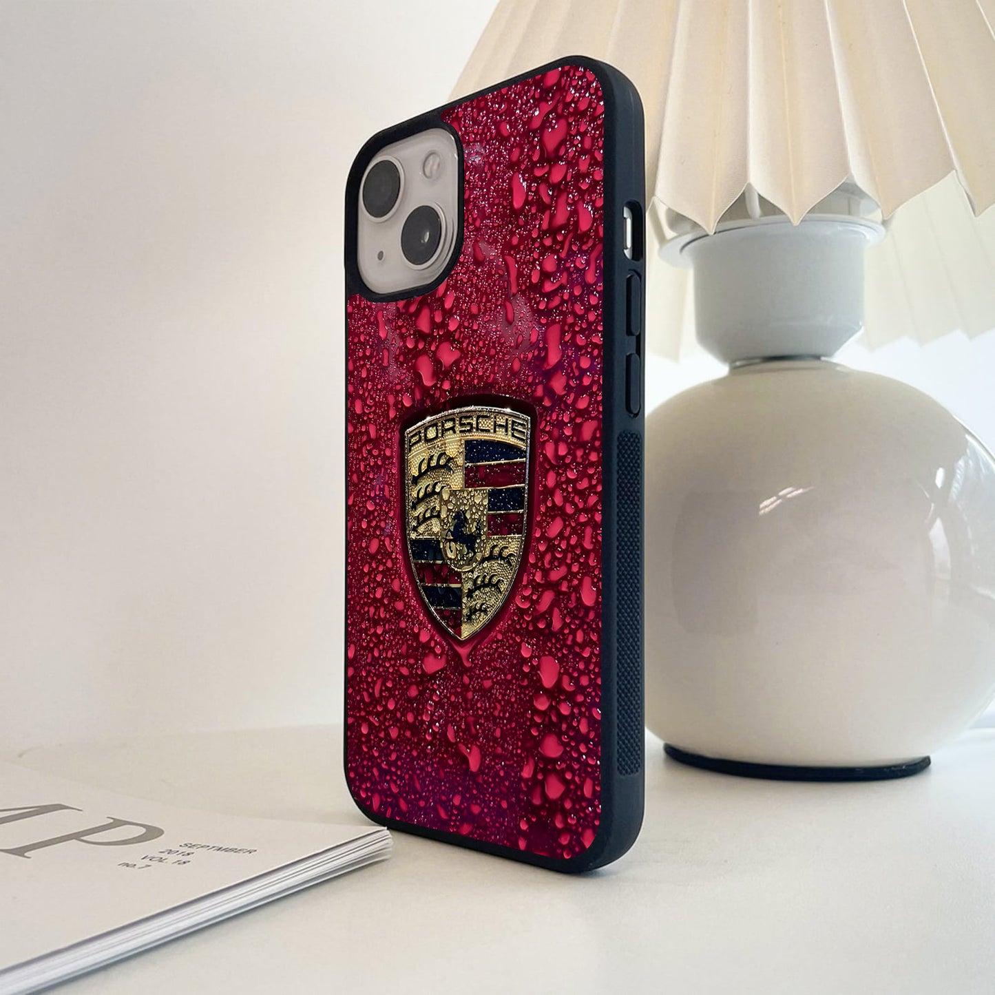 Porsche Crimson Rain Glass Case