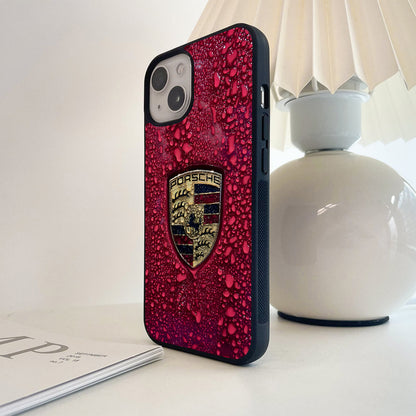 Porsche Crimson Rain Glass Case