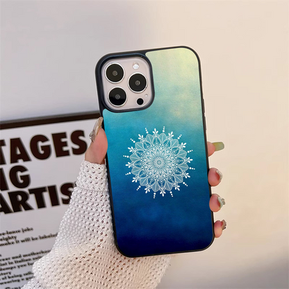 Blue Sky with Mandala Pattern Glass Case