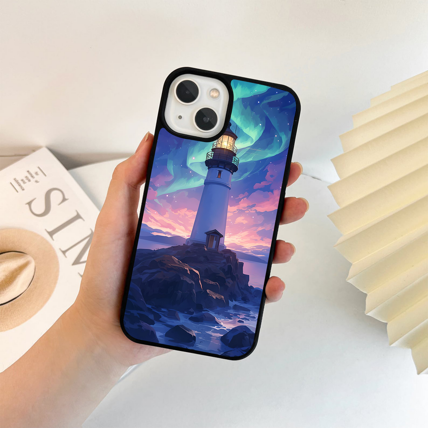 Aurora Lighthouse Glow Glass Case