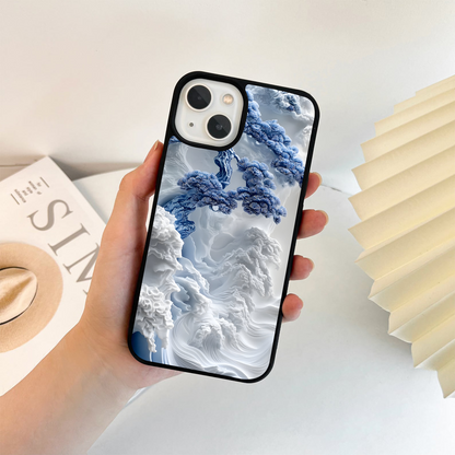 Frozen Pine Waves Glass Case