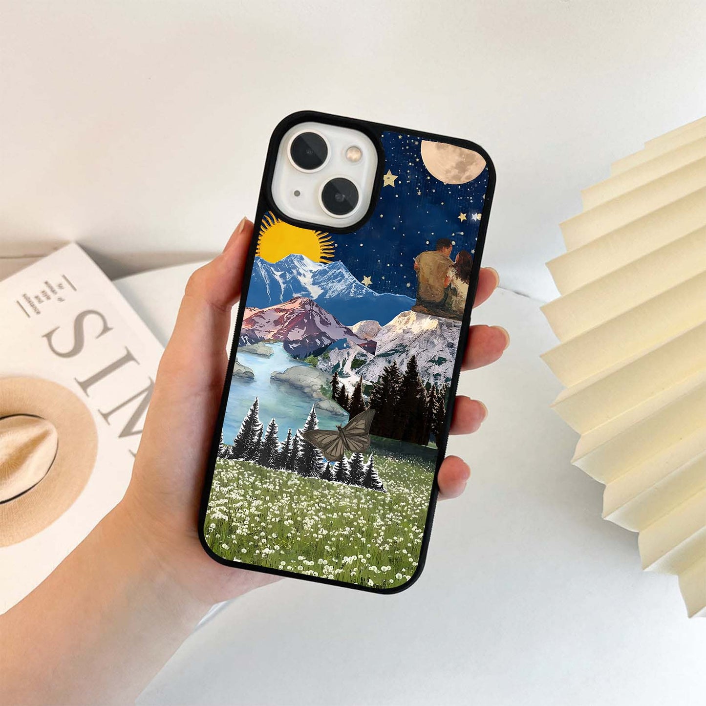 Starlit Mountain Lovers Glass Case