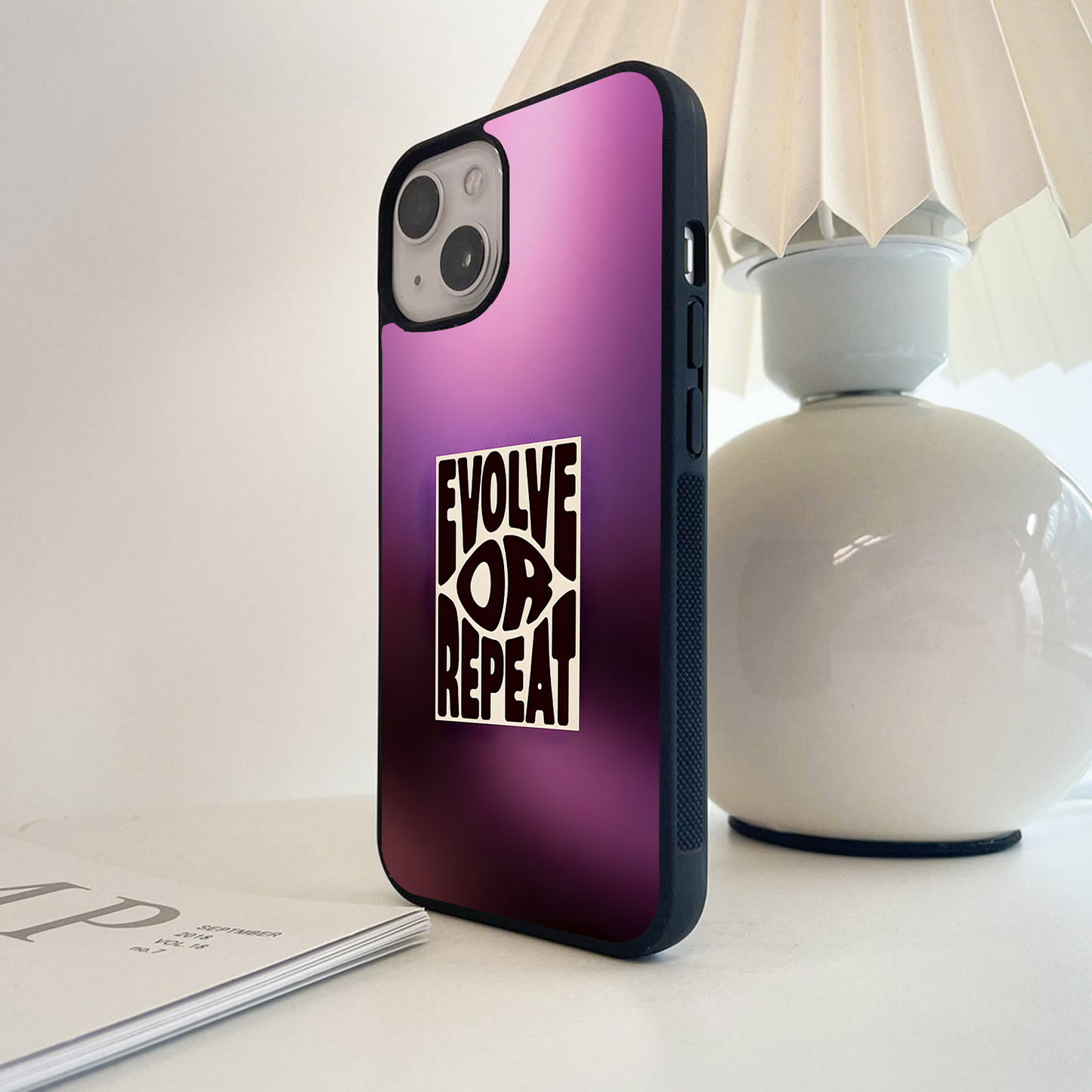 Evolve Or Repeat Purple Glass Case