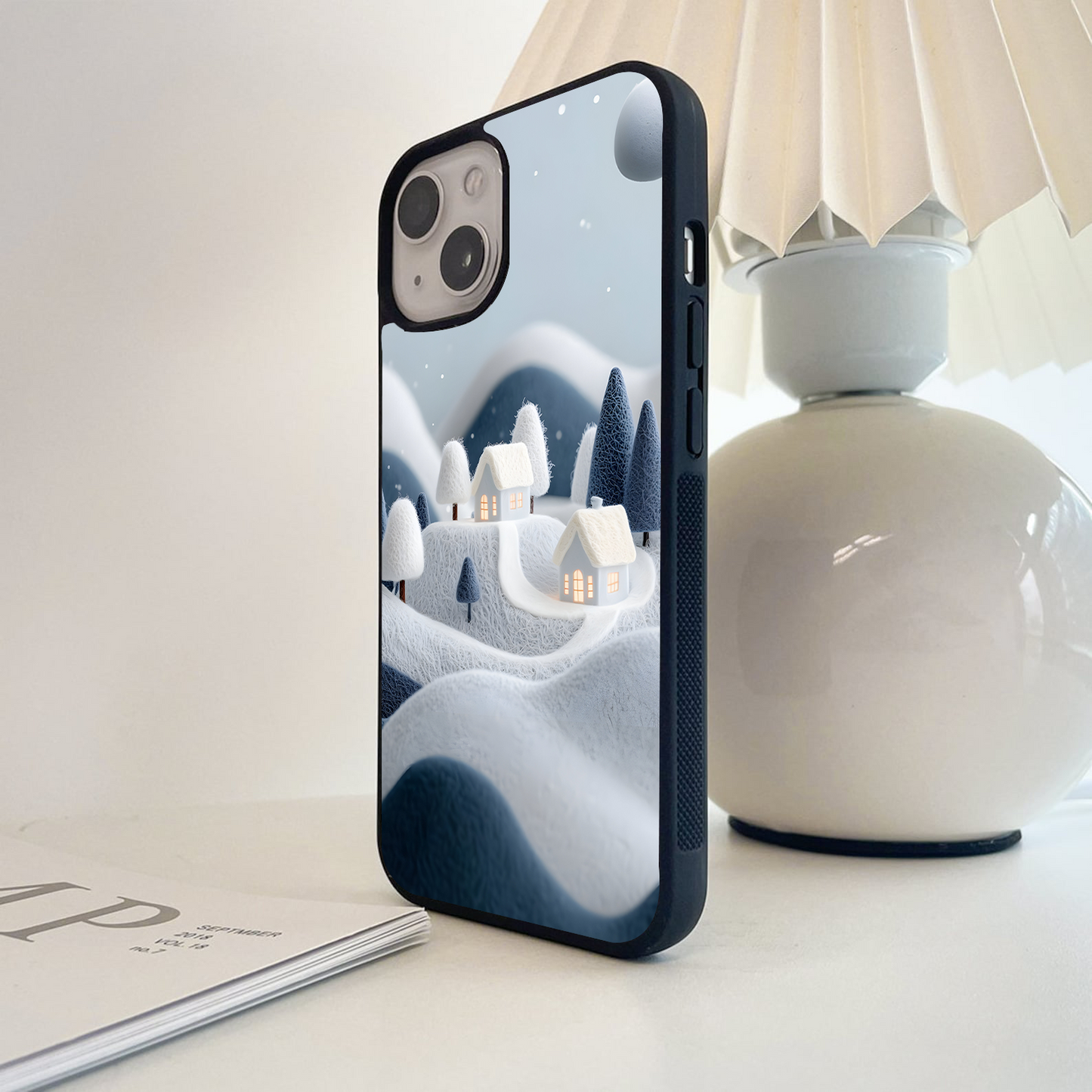 Frosty Cozy Hills Glass Case