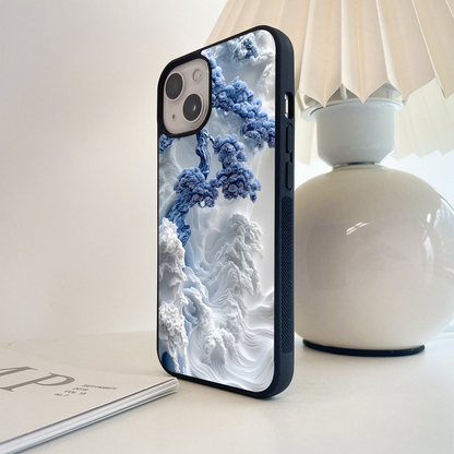 Frozen Pine Waves Glass Case