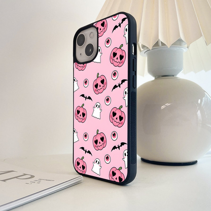 Pumpkin Heart Ghost Glass Case