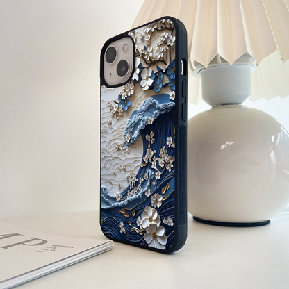 Floral Wave Origami Glass Case
