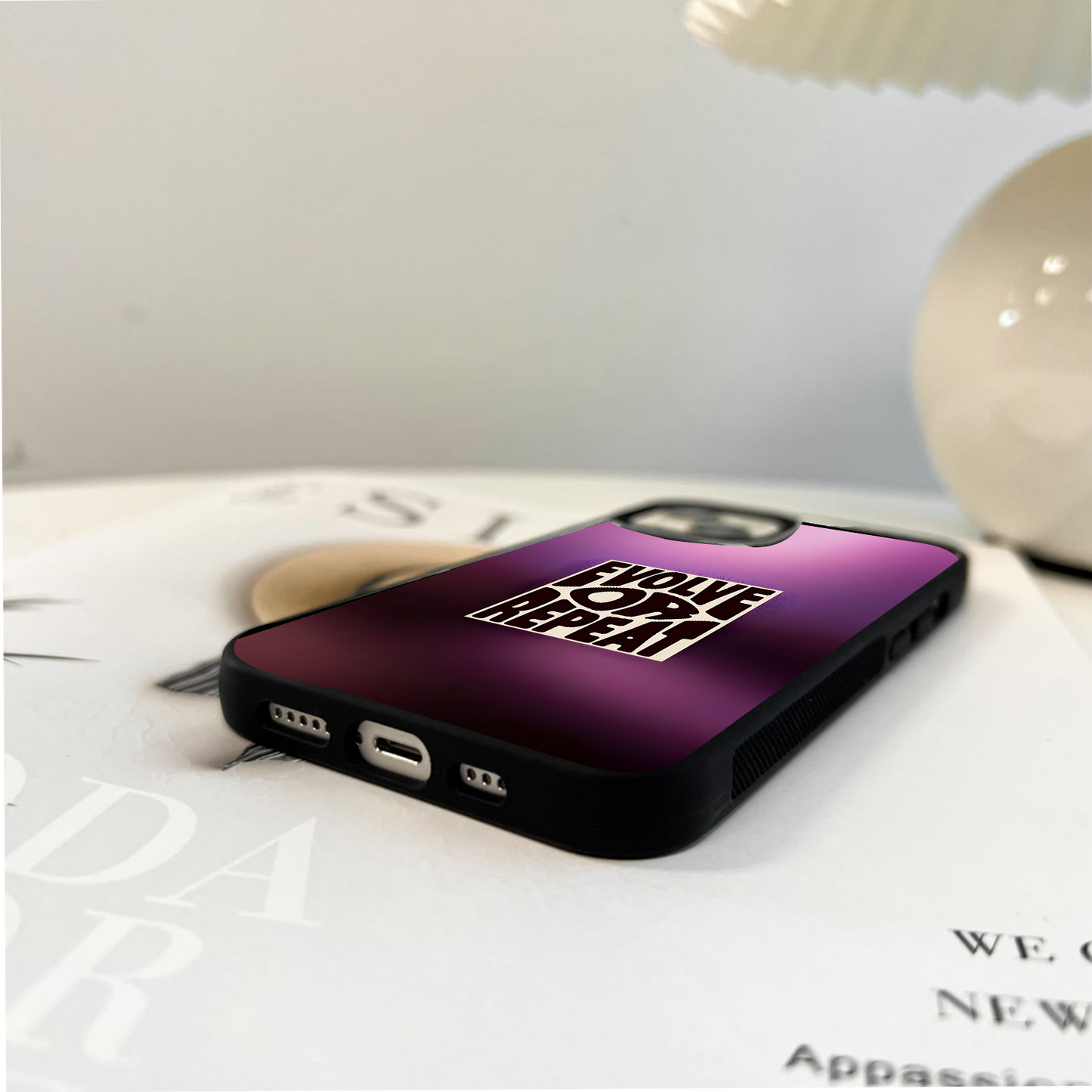 Evolve Or Repeat Purple Glass Case