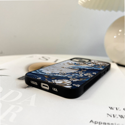 Floral Wave Origami Glass Case