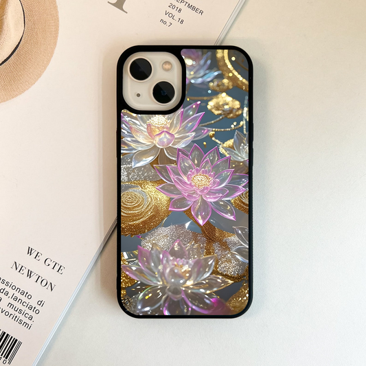 Glitter Lotus Harmony Glass Case
