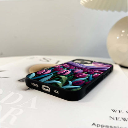 Moonlit Tulip Dreams Glass Case