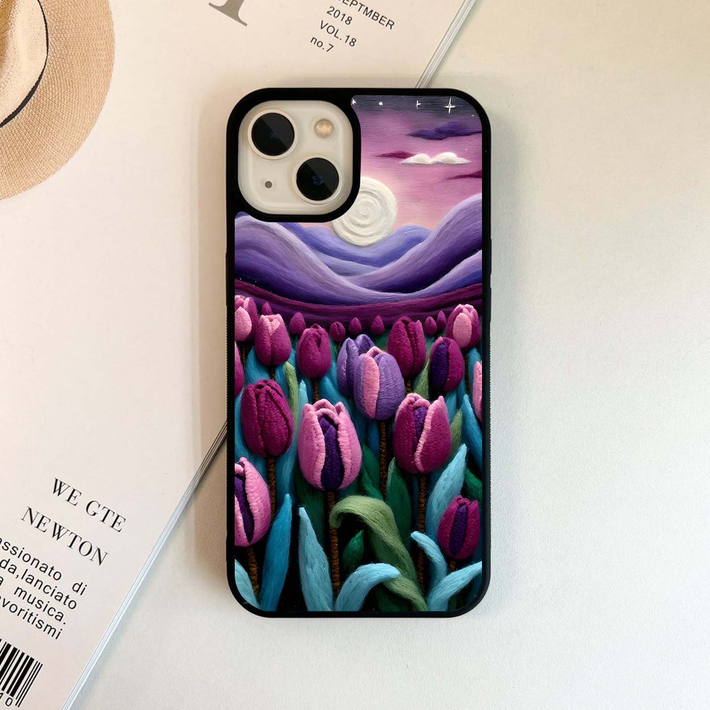 Moonlit Tulip Dreams Glass Case